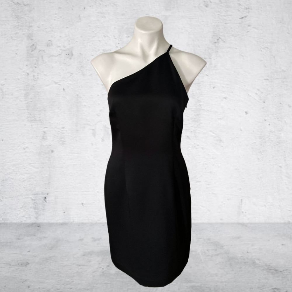 Laundry By Shelli Segal Elegant Black One-Shoulder Dress